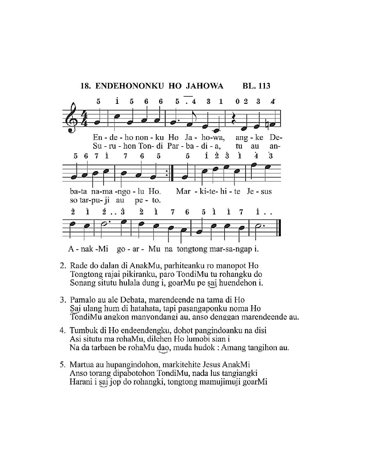 BEAM NO 18 ENDEHONONKU HO JAHOWA