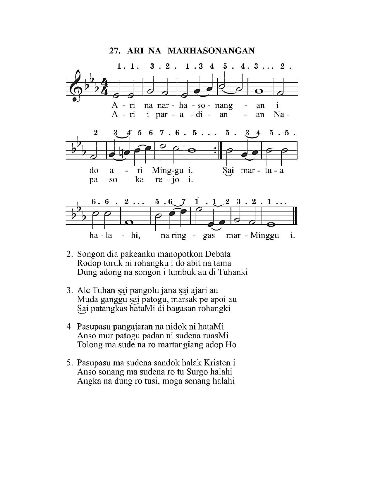 BEAM 27 ARI NA MARHASONANGAN