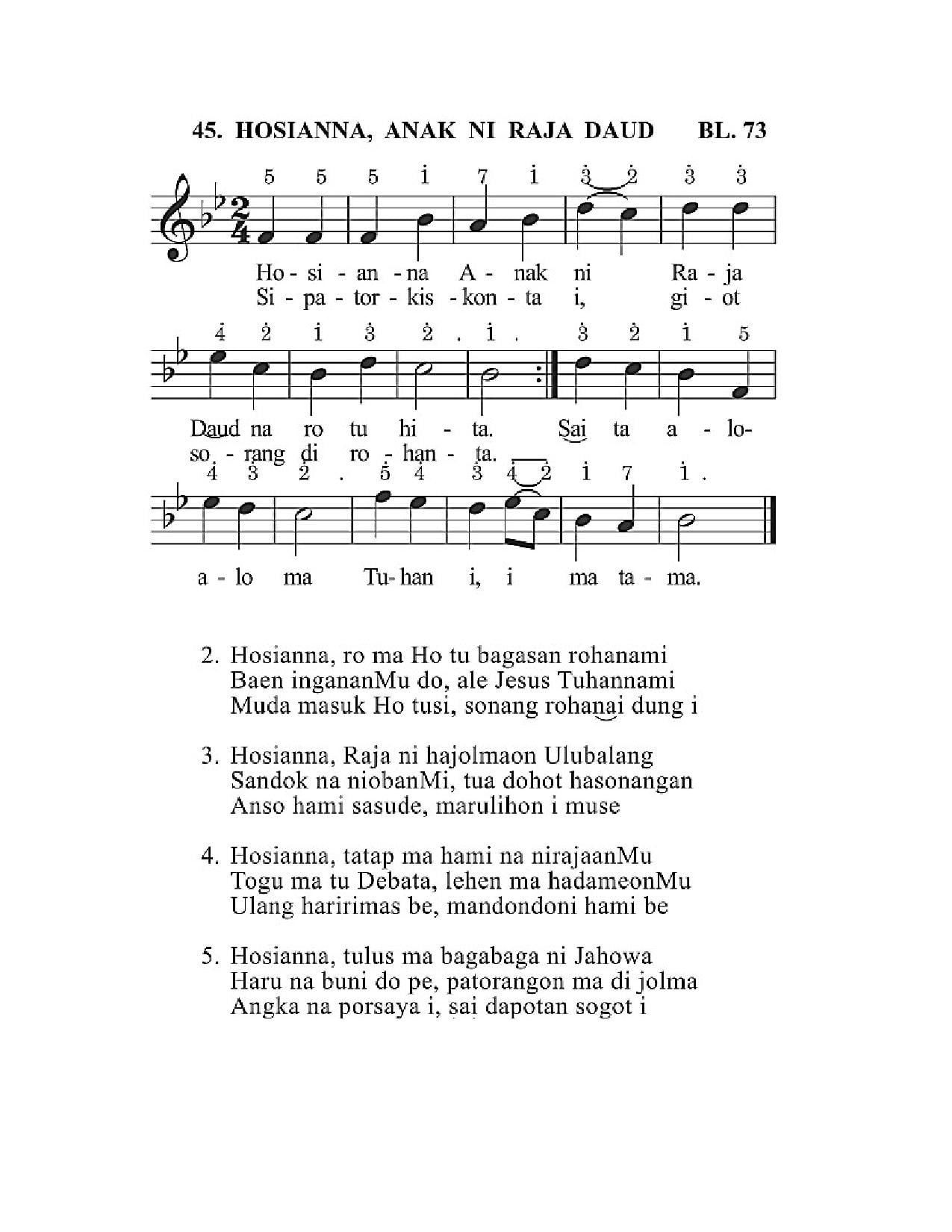 BEAM 45 HOSIANNA, ANAK NI RAJA DAUD