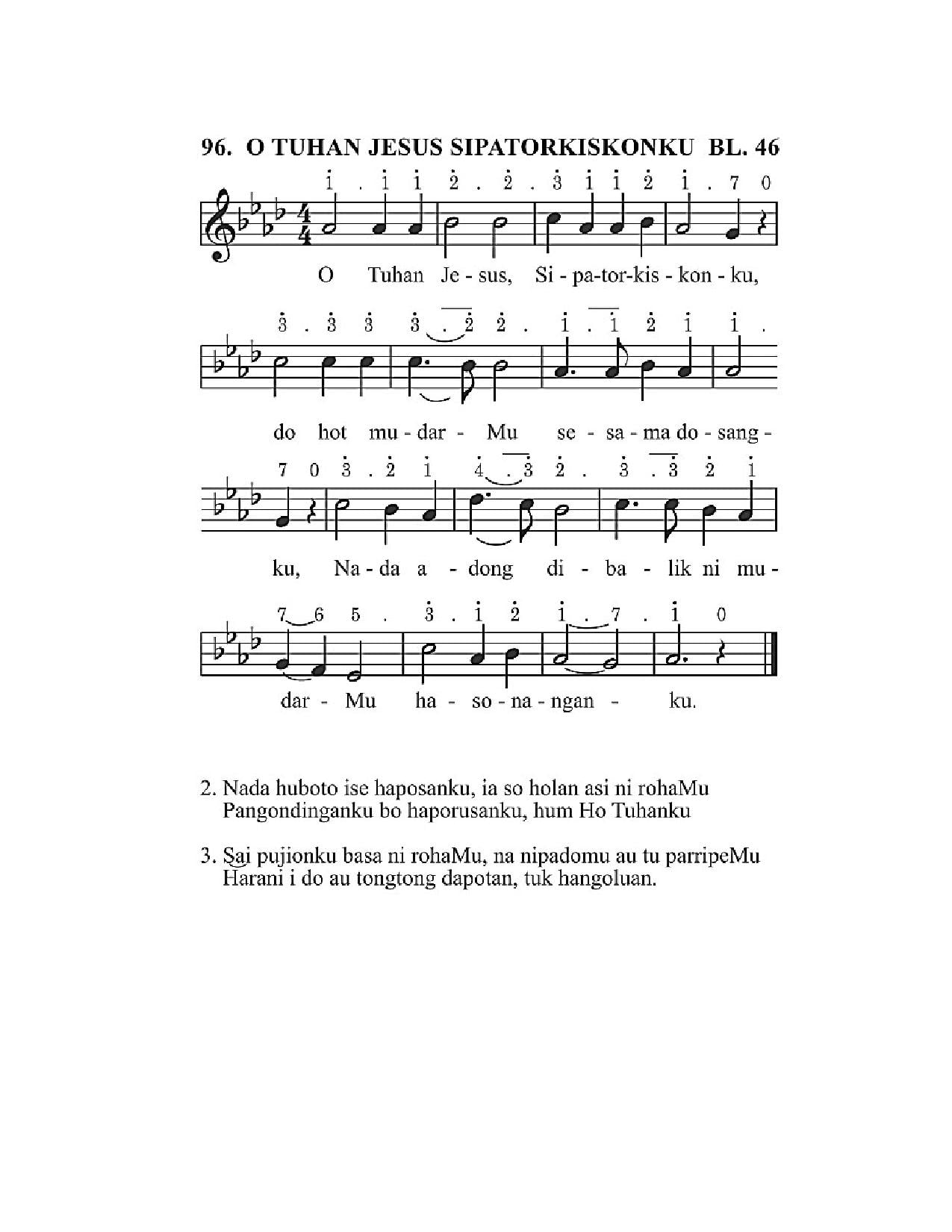 BEAM 96 O TUHAN JESUS SIPATORKISKONKU